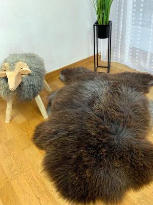 Saueskinn - Melerade - dark-brwon-melerade-eco-sheepskin