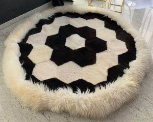 Saueskinn - Runde tepper - adam-leather-carpet-eco