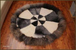 Saueskinn - Runde tepper - magnificent-round-carpets-sheepskin-adam-leather